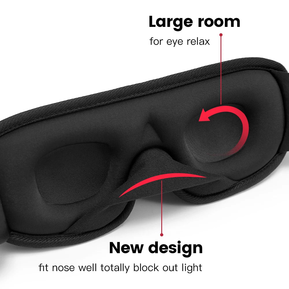 Padded sleep mask designed to block out light for comfortable, uninterrupted sleep.