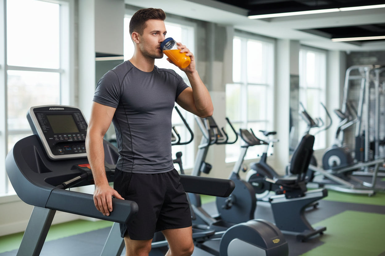 A portable USB-rechargeable personal blender with six blades and two travel cups for making fresh juice and smoothies.