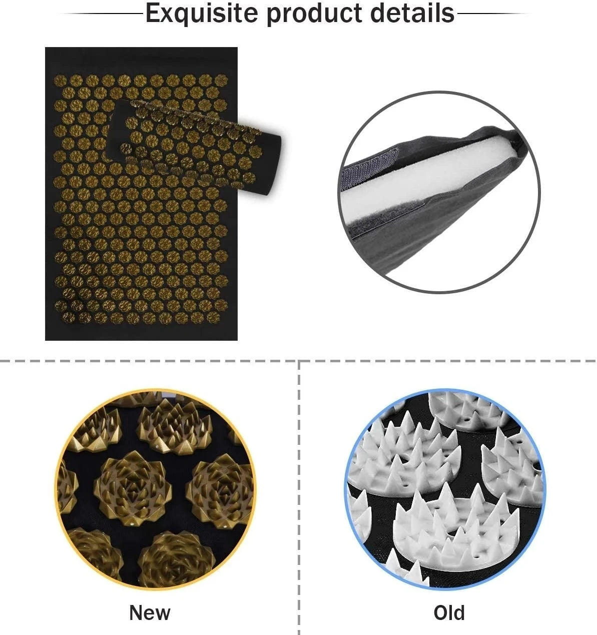 Acupressure Yoga Mat & Spiked Cushion – Full-Body Relief and Foot Massage.