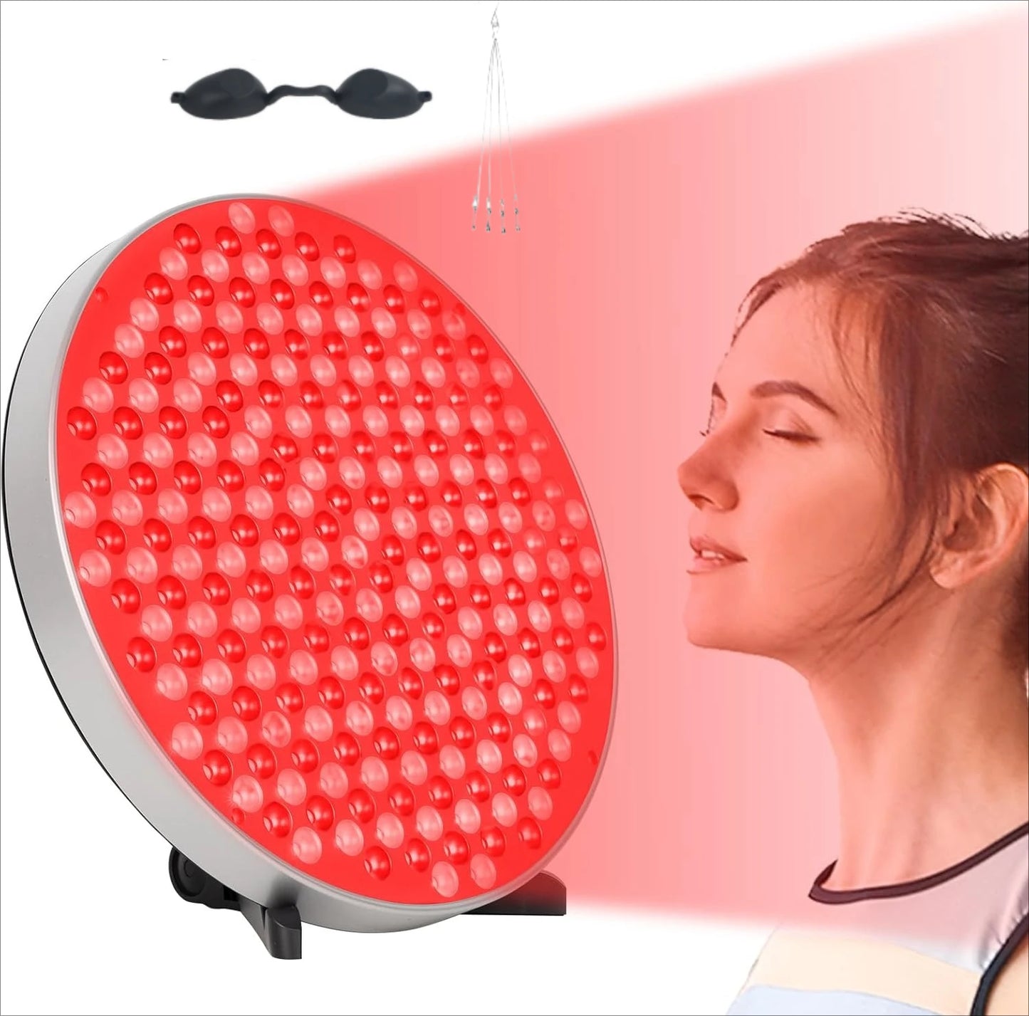 Red Light Therapy LED Lamp with Stand – 660 & 850nm for Pain Relief and Skin Care.