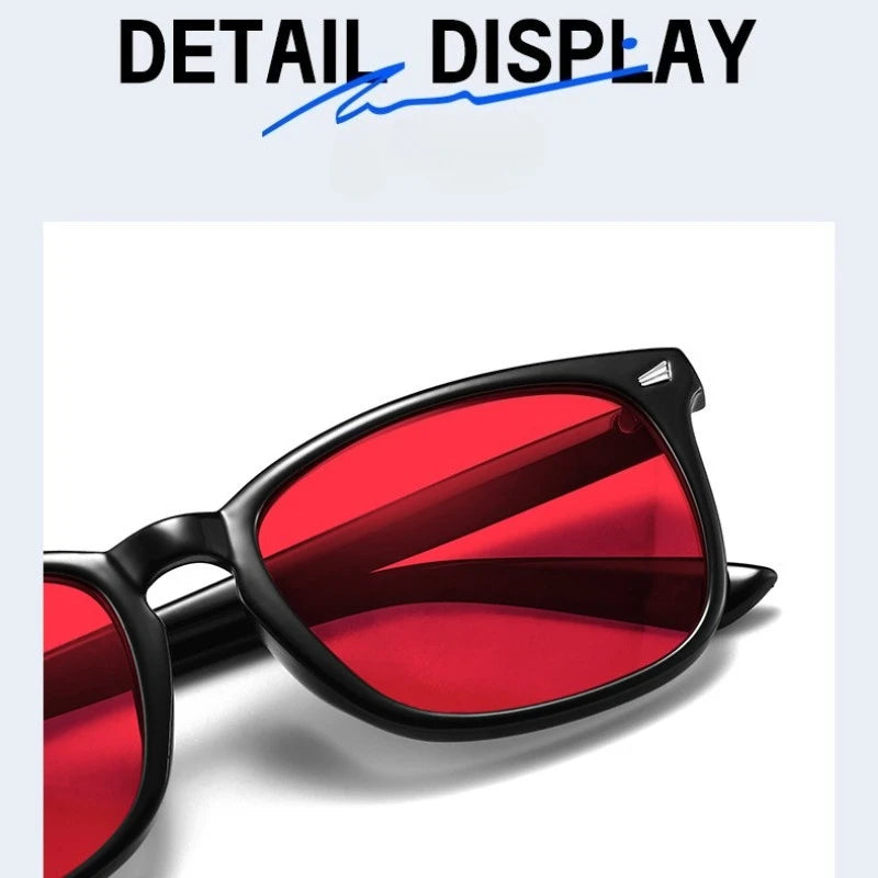 Red-tinted anti–blue light glasses designed to improve sleep for men and women.