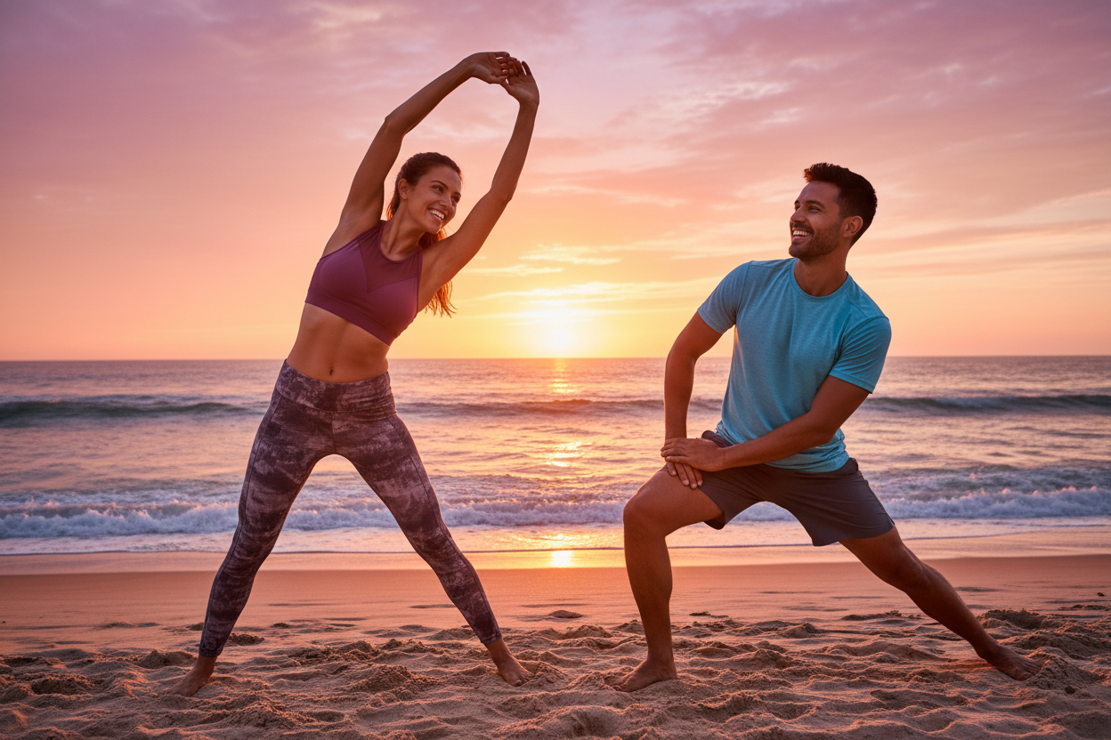 make them face left from the sea but make the camera point at them a little bit on the right