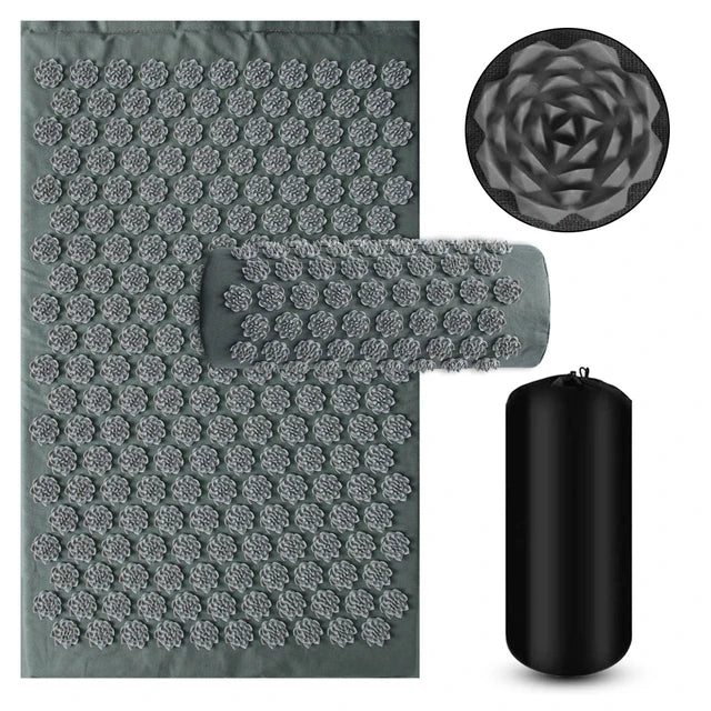 Acupressure Yoga Mat & Spiked Cushion – Full-Body Relief and Foot Massage.