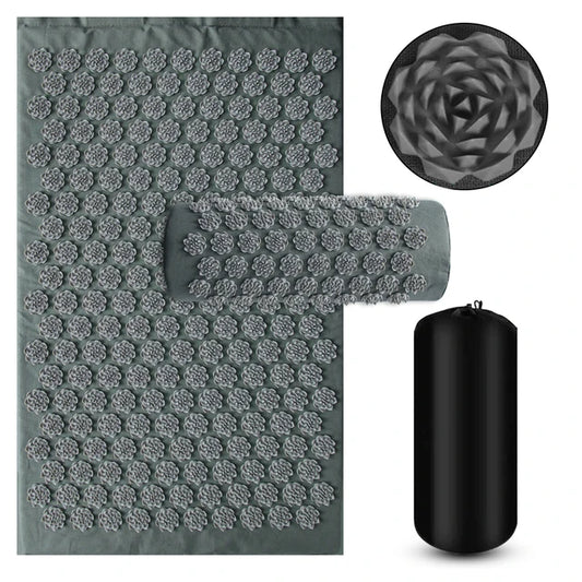 Acupressure Yoga Mat & Spiked Cushion – Full-Body Relief and Foot Massage.